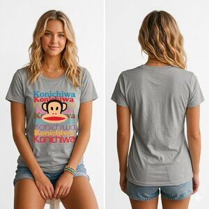 Paul Frank women t-shirt Julius and Friends Large Konichiwa monkey